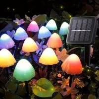 Luces Solares LED De Hongos Para Jardín Impermeables Decorativas Para Patio Navidad Y Fiesta Luces De Calle Exterior - details 1