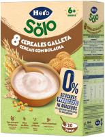 Hero Solo Pack Papillas 8 Cereales con Galleta María. 0% azúcar producido ni añadido. Pack 6x340gr - details 0