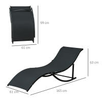 Outsunny 2 Tumbonas Plegables de Aluminio en Forma de S Ergonómica con Tela Texteline para Piscina Patio Jardín Terraza 165x61x63 cm - details 2