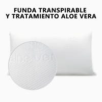 Almohada EasySpeed de Aloe Vera 70/ 80 / 90 cm, Fibra Sintética Esterilizada, Transpirable, Lavable y de Firmeza Media, Ideal para Todas las Posturas, Forma Ergonómica, Color Blanco - details 2
