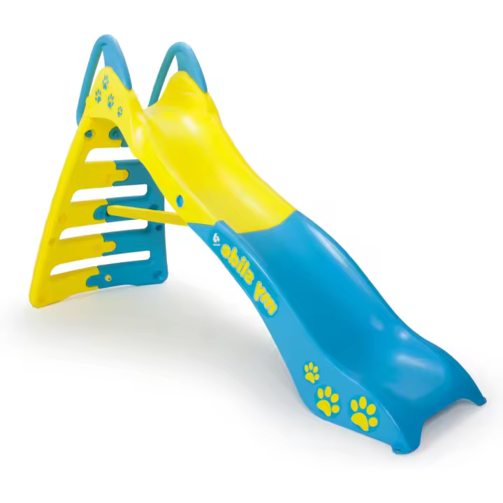 INJUSA - Tobogán Infantil My First Slide | Tobogán para Niños de 2 a 6 Años | Tobogán Exterior con Decoración Permanente e Impermeable | Convertible en Tobogán Acuático | Fabricado en Plástico de Alta Calidad y Resistencia | Color Azul y Amarillo - 1