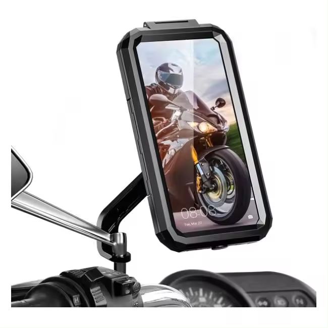IPSDI Soporte Movil Moto Impermeable 360°Rotación Universal Soporte Movil Bicicleta con Pantalla Táctil Sensible Anti Vibración Soporte Telefono Bicicleta Montaña para 5.5-7" Móvil - 1