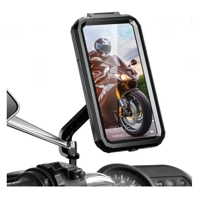 IPSDI Soporte Movil Moto Impermeable 360°Rotación Universal Soporte Movil Bicicleta con Pantalla Táctil Sensible Anti Vibración Soporte Telefono Bicicleta Montaña para 5.5-7" Móvil - 1