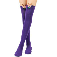 Novena Medias Navideñas Decorativas De Muñeca Calcetines De Pierna Sobre La Rodilla Estampado De Ciervo Y Rayas Para Mujer - details 15