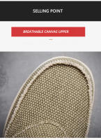 Zapatillas De Verano Para Hombre Clásicas Al Aire Libre Zapatillas De Lazo Ligero Transpirable Pantuflas Casuales Para Interior Material Superior De Lona Suela EVA Talla Verdadera - details 4