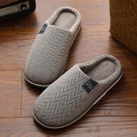 Zapatillas De Casa Para Hombre Invierno Cómodas Y Cálidas Antideslizantes Para Interior Pareja Pantuflas De Tela De Algodón - details 6
