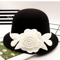 Nueva Gorra De Lana Floral Para Mujer Invierno Fedoras Vintage Western Bucket 10 Colores Calientes Sombreros Bowler H3 - details 4