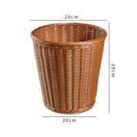 Cesta De Papel Poubelle Tejida Estilo Rotan Sin Tapa Para El Hogar Caja De Basura Tejida Artificialmente En Color Natural - details 5
