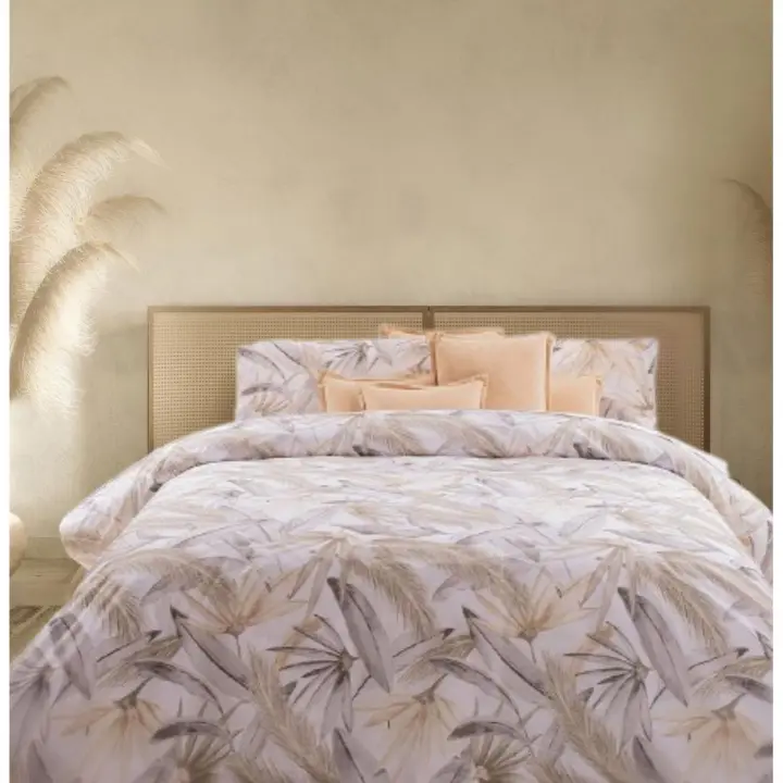 D'A GAMA HOME COLLECTION S.L. Funda Nórdica Dúo Limbo Hojas Naturales Beige 50% Algodón y Poliéster - 1