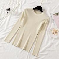 AOSSVIAO 2025 Suéter Para Mujer De Manga Larga Pullover Estilo Básico O-Neck Elástico Moda Invierno Suéter De Punto Sólido - details 5