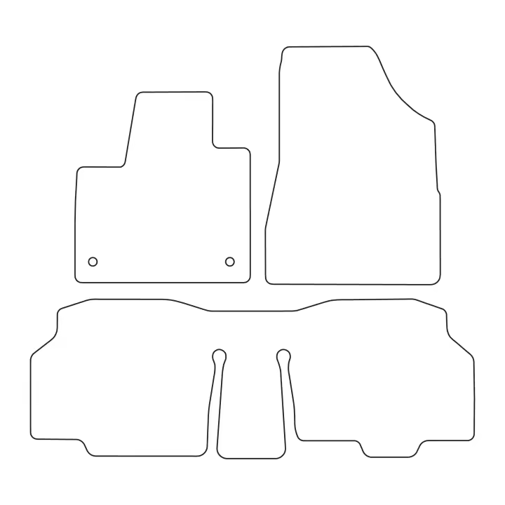 Juego de alfombrillas de velour para Renault Kangoo III 2021 - 5 plazas - acabado rojo - 1