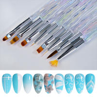 Set De 8 Brochas De Uñas Aurora Para Arte De Uñas Y Acrílico UV Gel Pintura Dibujo Flores/Líneas Brochas De Extensión Fototerapia Carving - details 5