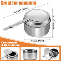 6Pcs Soporte De Combustible Para Chafing En Acero Inoxidable Con Cubierta De Seguridad Para Banquete Y Barbacoa - details 4