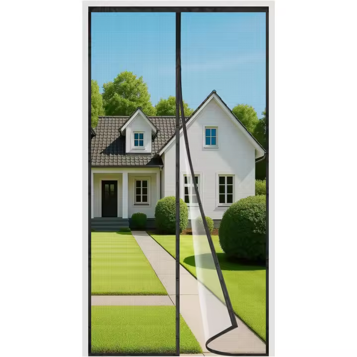 Mosquitera magnética para Puerta, 75x200 cm, Tira de 3,8 cm, sin taladros, Con Cierres Automático, para Exterior, ideal para balcón, Cocina, dormitorio, Puerta Corredera, Garaje o patio. - 1