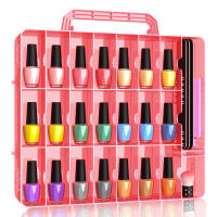 Organizador Portátil De Esmaltes De Uñas Con Doble Lado Y 6 Divisores Ajustables Almacenamiento Para 48 Botellas Transparente - details 15