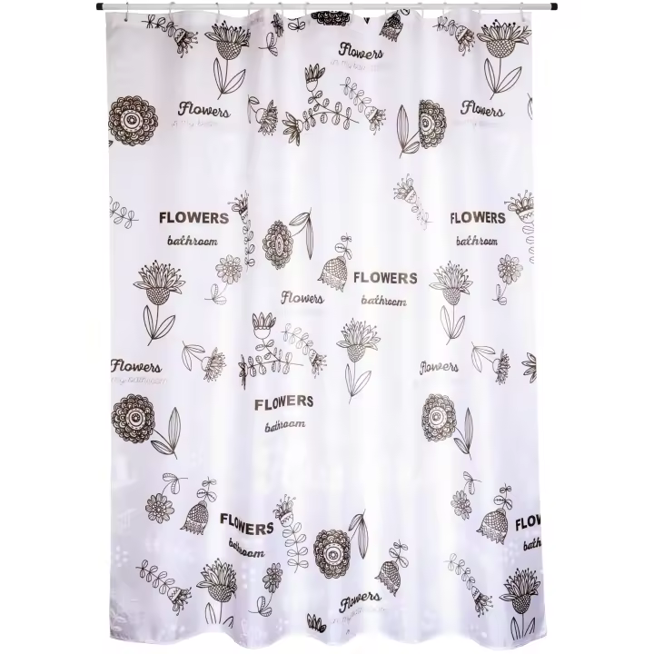 MSV Cortina de Baño Poliéster Flores 180x200cm Diseño Moderno - 1
