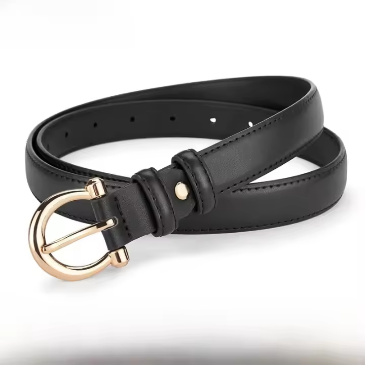 Cinturón De Cuero Genuino Para Mujer Con Hebilla De Moda Para Pantalones De Guerra Y Jeans Estilo Elegante Y Versátil - 1