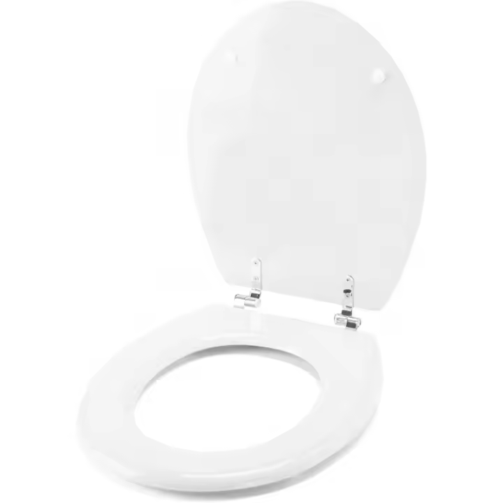 TIENDA EURASIA - Tapa WC Universal de Madera con Bisagras de Acero INOX, 43,5x37,5 cm - 1