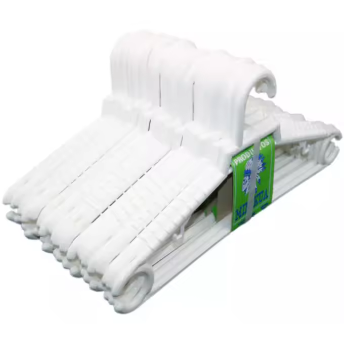 Perchas de Plástico Antideslizantes para Adultos Percha Ropa, Traje, Camisa, Camisetas, Pantalones, Abrigos, Bufanda. Pack 10 / 20 / 40 / 60 / 140 uds Medida 18x40 cm - 1