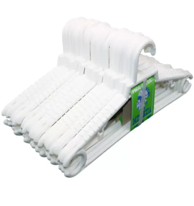 Perchas de Plástico Antideslizantes para Adultos Percha Ropa, Traje, Camisa, Camisetas, Pantalones, Abrigos, Bufanda. Pack 10 / 20 / 40 / 60 / 140 uds Medida 18x40 cm - 1
