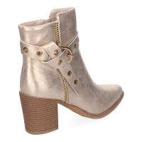 PuntoSalao Botines dorados de tacón cómodo para mujer F6697 Losbotines dorados de tacón cómodo para mujer hebilla F6697son una elección perfecta para cualquier mujer que busque combinar estilo y comodidad - details 2