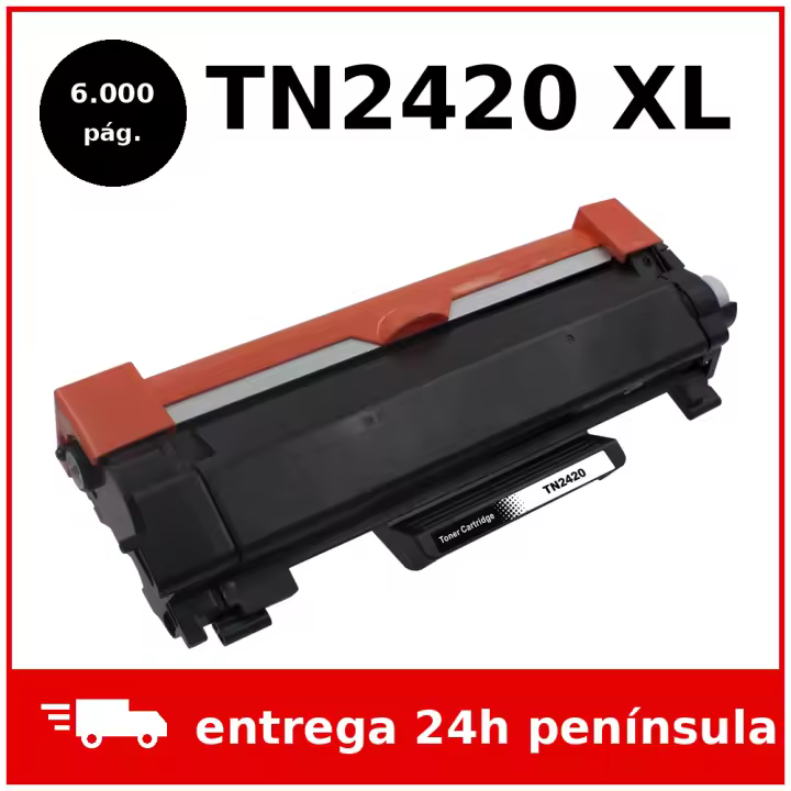 Tóner Compatible Brother TN2420 XL Alta Capacidad 6.000 páginas CON CHIP Negro – HL-L2310D L2350DW L2370DN L2375DW DCP-L2510D L2530DW L2550DN MFC-L2710DW L2730DW L2750DW - 1