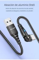 Cable Type C Rojo USLION 180 Grados Rotación 3A Carga Rápida Para Samsung Xiaomi Cable De Datos USB C Adaptador Cargador - details 5