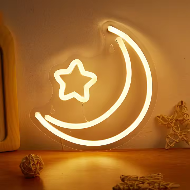 Lámpara LED Neón Chi-buy Luna Potenciada Por USB Luz Nocturna 3D Para Decoración De Pared Habitación Juego Dormitorio Sala - 1