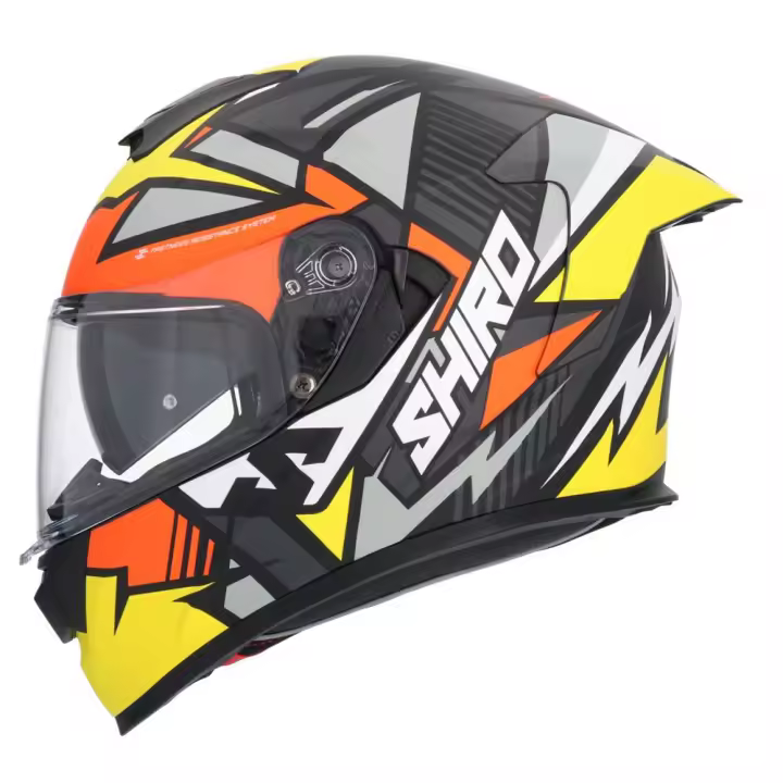 CASCO SHIRO RAPTOR CHASE AMARILLO ROJO MATE - 1