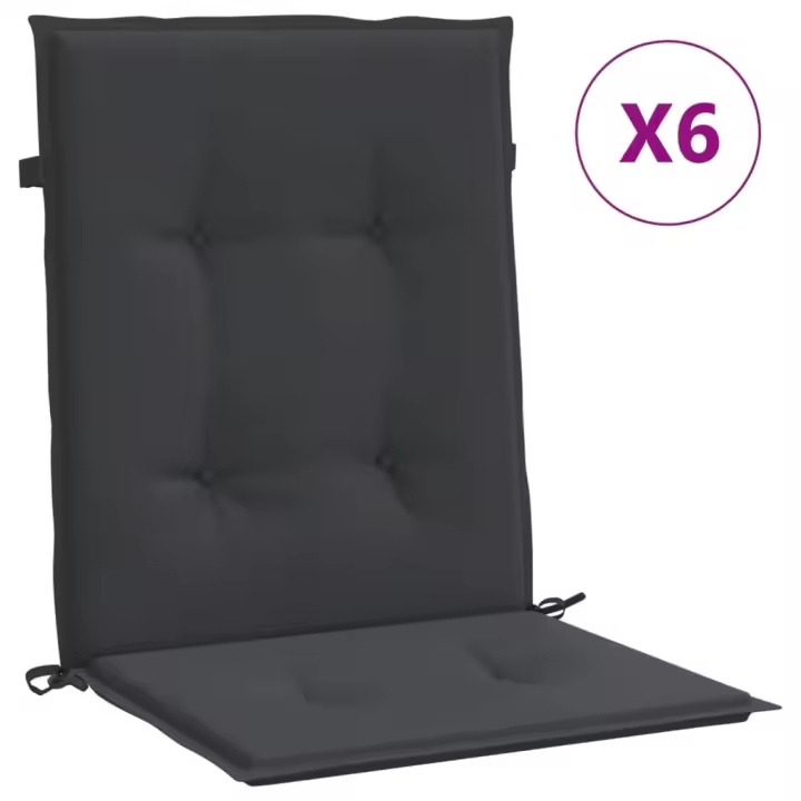 Soporte de Silla de Jardín bajo 6 UDS Canvas Oxford Negro - 1