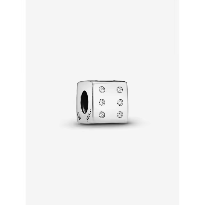 Pandora - Charm de dados Brillantes-Plata de Lei - 1