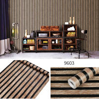 Papel Tapiz PVC Impermeable De 45cm Para Decoración De Hogar Pared Escritorio Armario Rayas De Madera Autoadhesivo Para Oficina Y Estudio - details 6