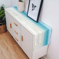 1pc Telar De Mesa Largo De Oceano Tropical Para Fiestas Familiares Bodas Y Outdoor Interior Decoración De Mesa Con Estampado De Agua Marina - details 2