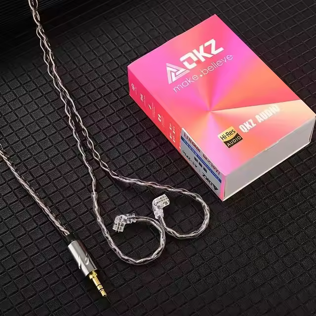 QKZ T1 Cable De Auriculares Original QDC Plata Cobre Empalme De Plata Cable De Auriculares De 3.5mm Para KZ ZSN pro X ZS10 pro EDX TRN CCA - 1