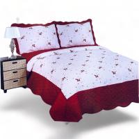 KingnetStore - Colcha Bouti Bordada Acolchada, Colcha Cubre Cama 100% Poliéster. Fina, Extra Suave y Ligera. Ideal para Primavera Verano Entretiempo, Con Funda Cojín Almohada, Elegancia y Suavidad con un Diseño Floral. Para Cama de 90 105 135 150 CM - details 4