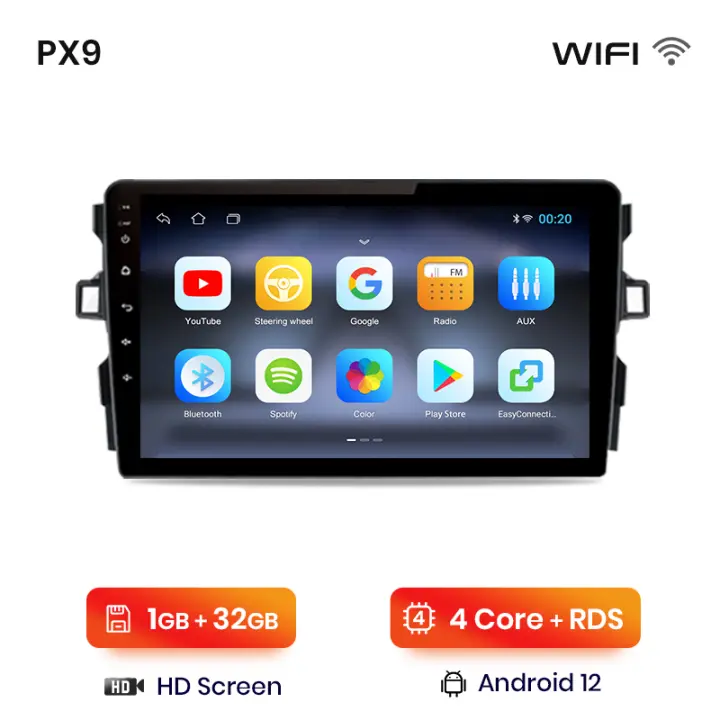 AWESAFE inalámbrico CarPlay Android Auto Radio para Toyota Auris E150 2006 -2012 coche reproductor multimedia GPS 2 din autoradio volante controles RDS Bluetooth - 1