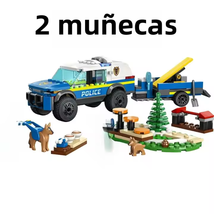 Conjuntos De Bloques Compatible Con Bricks Para Entrenamiento De Perros De Policía Móvil Camión De Rescate Juguetes De Construcción Para Niños Regalo De Navidad - 1