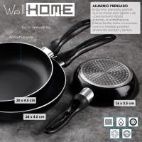 Juego de 3 Sartenes Antiadherentes Wellhome 16/20/24 Cm en Aluminio Prensado | Resistentes a Altas Temperaturas - details 2