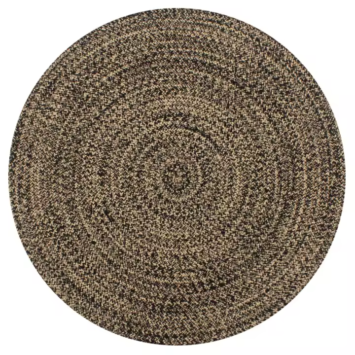 vidaXL Alfombra hecha a mano de yute 120 cm Color Blanco,  Negro,  y mas Alfombras de área  Alfombra de Piso para Sala de Estar Dormitorio Habitación Salón - 1