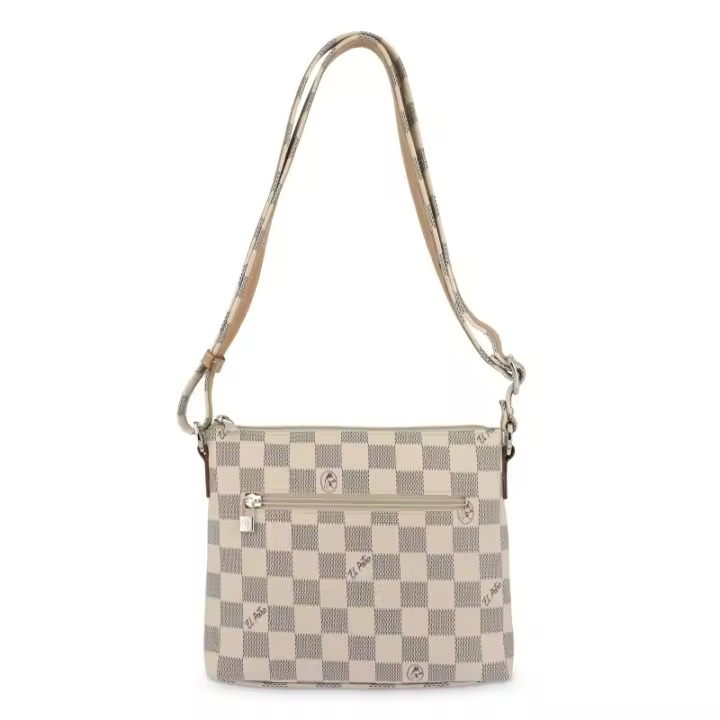 EL POTRO: BOLSO BANDOLERA PEQUEÑO EN LONA Y PIEL 419-CHESS-BEIGE El Potro - 1