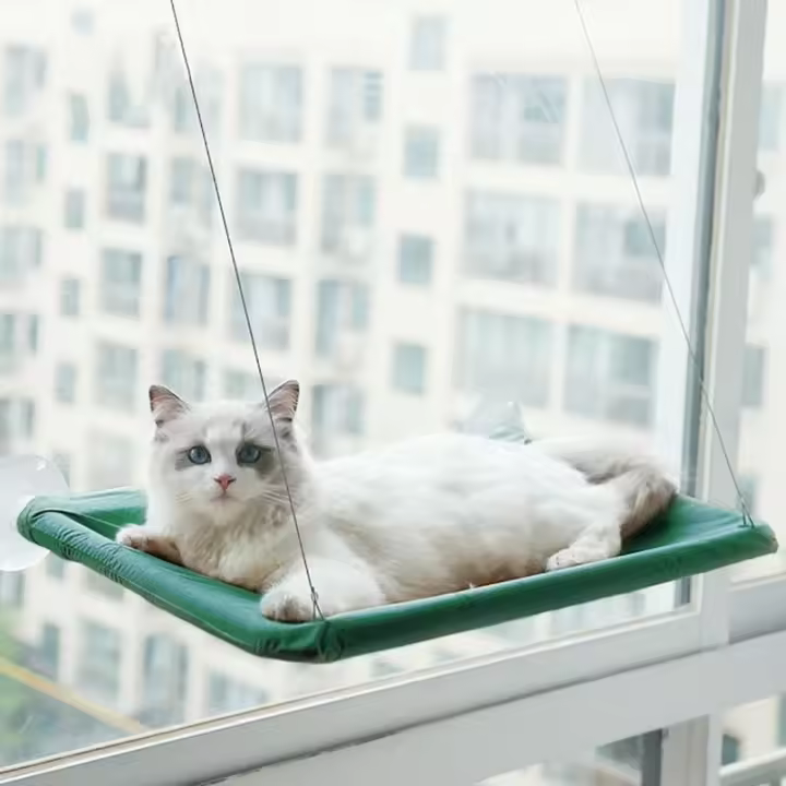 Colchón Para Gatos Universal De Todas Las Estaciones Con Soporte De Escalada Para Ventanas Y Balcones Absorbedor De Sución Para Mascotas Material Oxford - 1