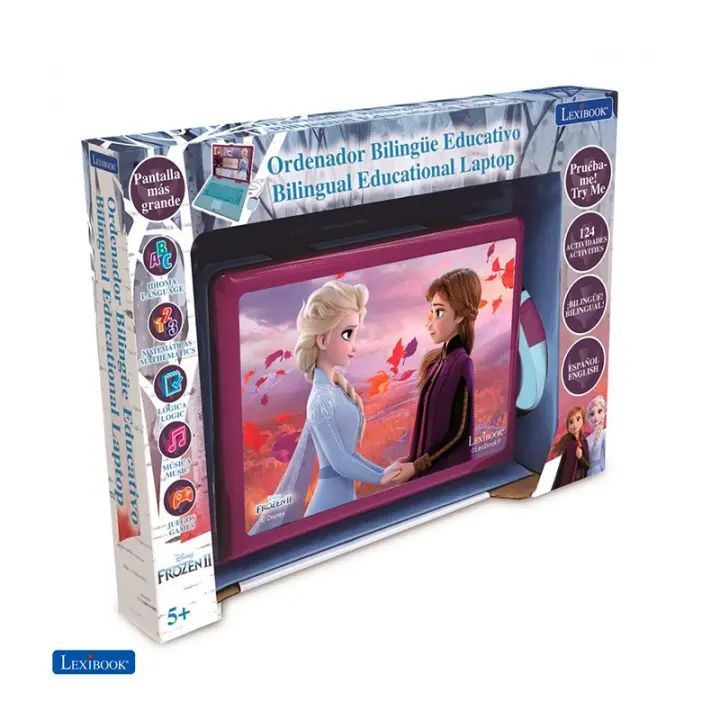 Lexibook Ordenador Educativo Frozen Portátil con 12 Actividades - Pantalla a Color - Sonidos de la Película - 1