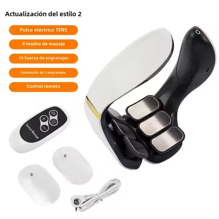 Masajeador TENS de pulso para cuello, masajeador con calor para aliviar el dolor, tejido profundo, punto gatillo, relajación Cervical, 6 cabezales - 1