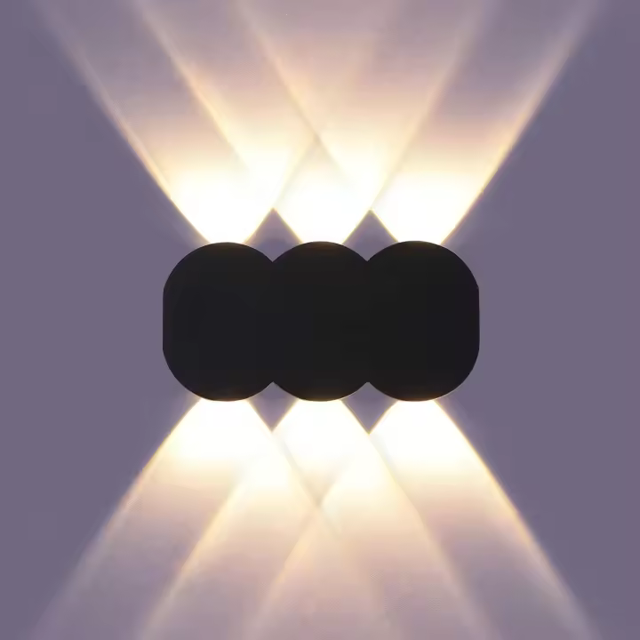 Modern 6W LED Indoor Wall Light, Rectangular Up Down Spot Wall Light, 3000K Warm White Light Aluminum Wall Lamp for Living Room Bedroom Stair Hallway, Black [Energy Class A++] - 1