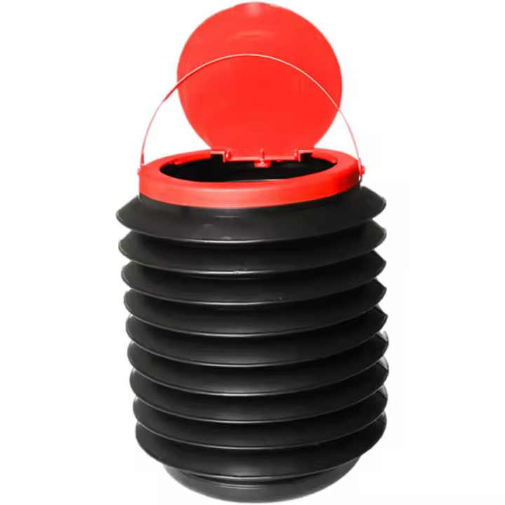 Cubo de Basura Plegable,Cubo de Basura para - Papelera Plegable para de 4 litros  con Tapa y Almohadilla Adhesiva, Cubo de Basura, Cubo para Paraguas con diseño de Mango para el hogar - 1