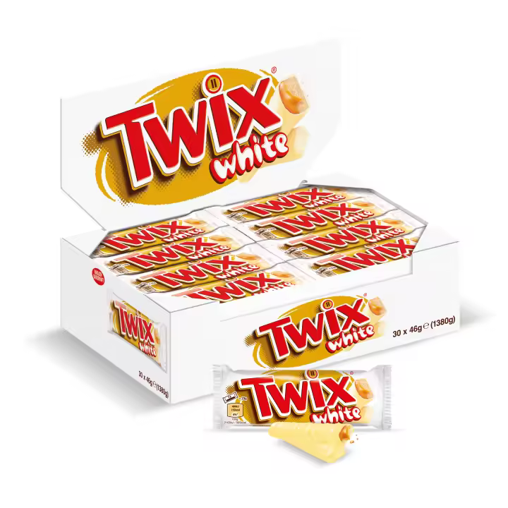 Twix White Barritas de Chocolate blanco, galleta y caramelo, 30x46g - 1