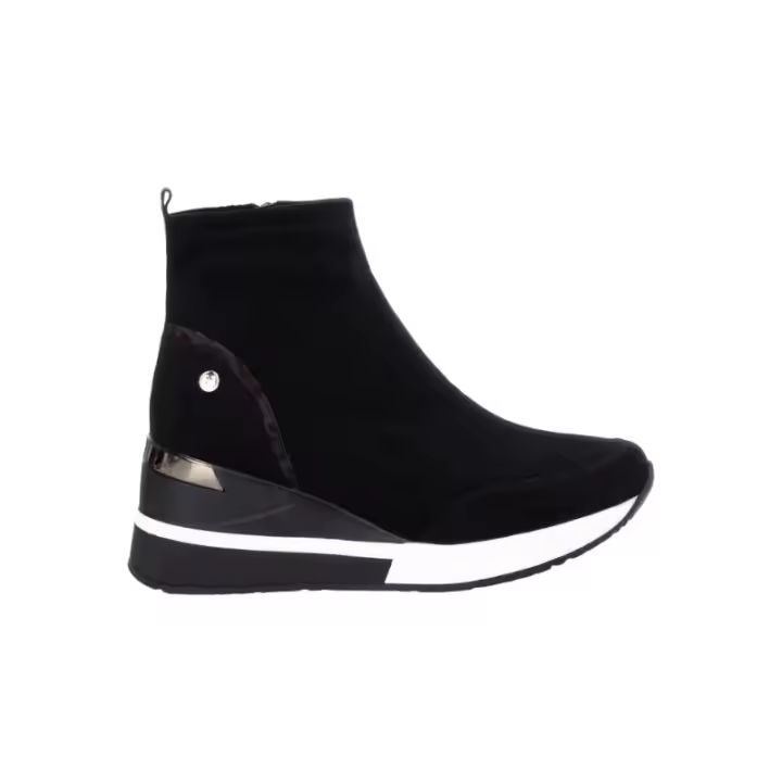 botin deportivo en antelina elastica con cuña 7cm - 1