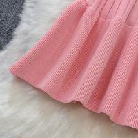 Vestido De Sirena Corto Con Mangas Y Cuello V Vintage REALEFT Para Mujer Knit De Verano Con Botones Cintura Alta Longitud De Rodilla - details 17