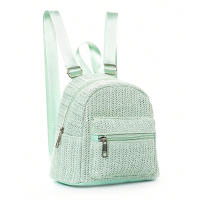 Mochila nueva de doble capa con cremallera, mochila informal con personalidad, mochila de paja - details 6