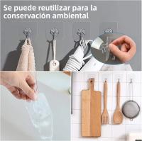 Gancho Adhesivo Transparente Multiusos Para Pared Puerta Clavija Toalla Baño Cocina Pack De 1/10/20/50/100PCS - details 4